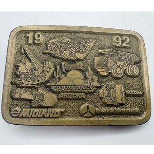 Midland‎ Hall Brake Supply Belt Buckle 1992 Construction Brass Arizona Good